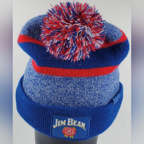 Chicago Cubs MLB SGA Jim Beam Baseball Winter Pom Knit Hat Cap Beanie - EUC - Picture 2 of 7